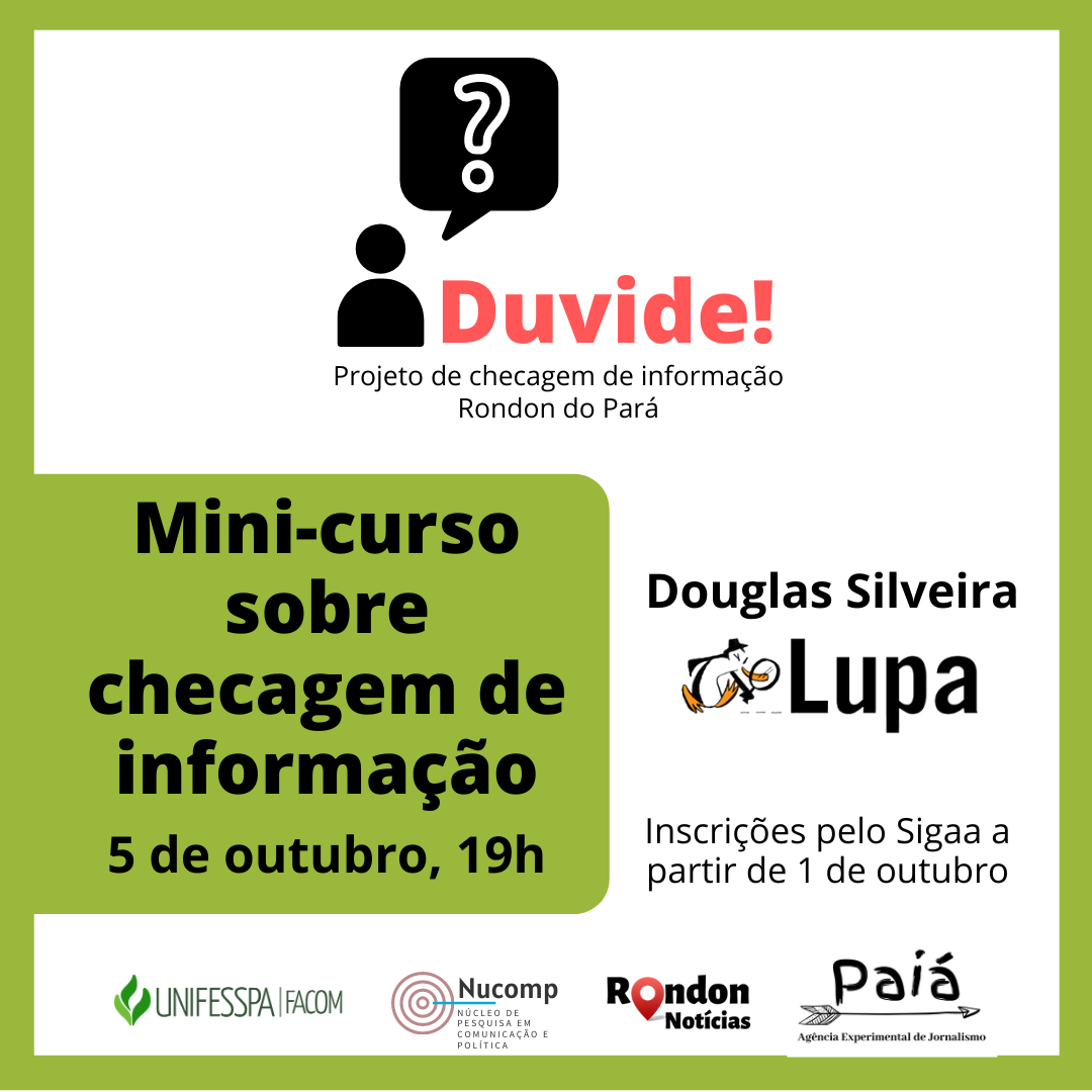 Projeto Duvide! promove mini-curso sobre checagem de informação